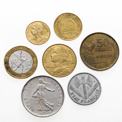 купить Франция набор из 7 монет 5, 10, 20 сантимов, 1, 5, 50 франков 1943-1993
