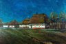 Купить Картина "Летняя ночь в Малороссии" (копия работы Евгения Ксаверьевича Вржеща), оформленная в раму, неизвестный художник, дерево, оргалит, масло, Россия, 1910-1950 гг.