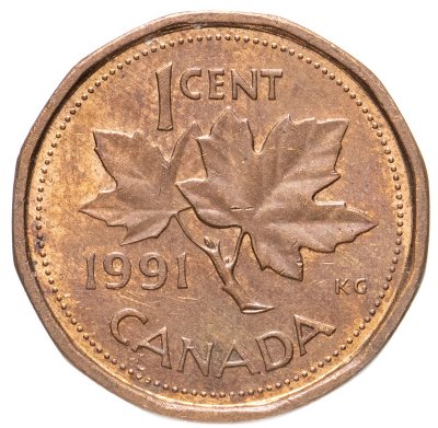 купить Канада 1 цент (cent) 1991