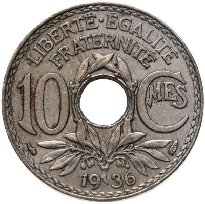 купить Франция 10 сантимов (centimes) 1936