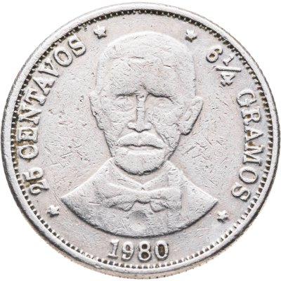 купить Доминикана 25 сентаво (centavos) 1980