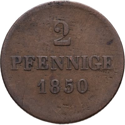купить Бавария 2 пфеннига 1850