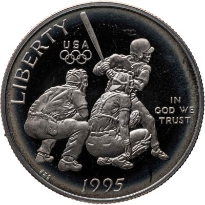 купить США 50 центов (1/2 доллара, half dollar) 1995 "XXVI летние Олимпийские Игры, Атланта 1996 - Бейсбол"