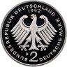 Купить Германия 2 марки 1992 D Курт Шумахер, 30 лет Федеративной Республике (1949-1979) знак монетного двора: "D" - Мюнхен