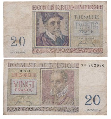 купить Бельгия 20 франков 1950