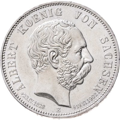 купить Германская империя Саксония 5 марок 1902 "Смерть Альберта (1828-1902 гг.)"