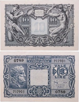 купить Италия 10 лир 1944