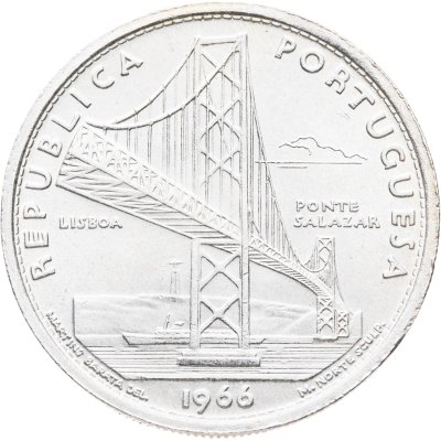 купить Португалия 20 эскудо (escudos) 1966 Открытие моста Антониу Салазара