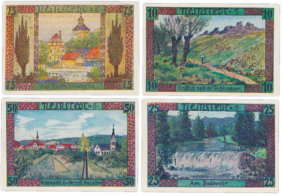купить Германия (Саксония: Найнштедт) набор из 4-х нотгельдов 1921 (933.1a/B2)