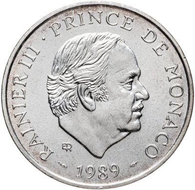купить Монако 100 франков (francs) 1989 40 лет правления Ренье III