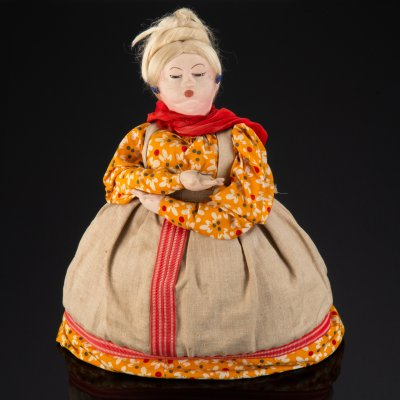 купить Кукла-грелка на чайник "Купчиха", ткань, вата, роспись, СССР, 1970-1980 гг.
