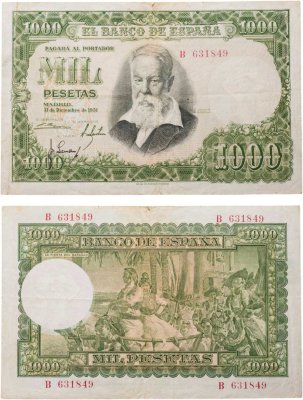 купить Испания 1000 песет 1951 год