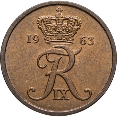 купить Дания 2 эре (ore) 1963 Бронза /коричневый цвет/