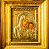 Купить Икона "Богоматерь Казанская" в киоте, дерево, хромолитография на металле, Российская империя, 1900-1915 гг.