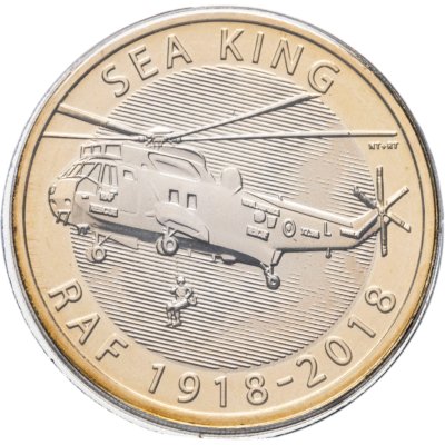 купить Великобритания 2 фунта 2018 "100 лет Королевским ВВС - Sea king Морской царь" в буклете