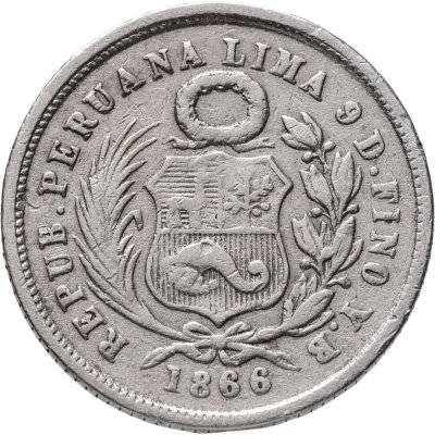 купить Перу 1 динеро (dinero) 1866