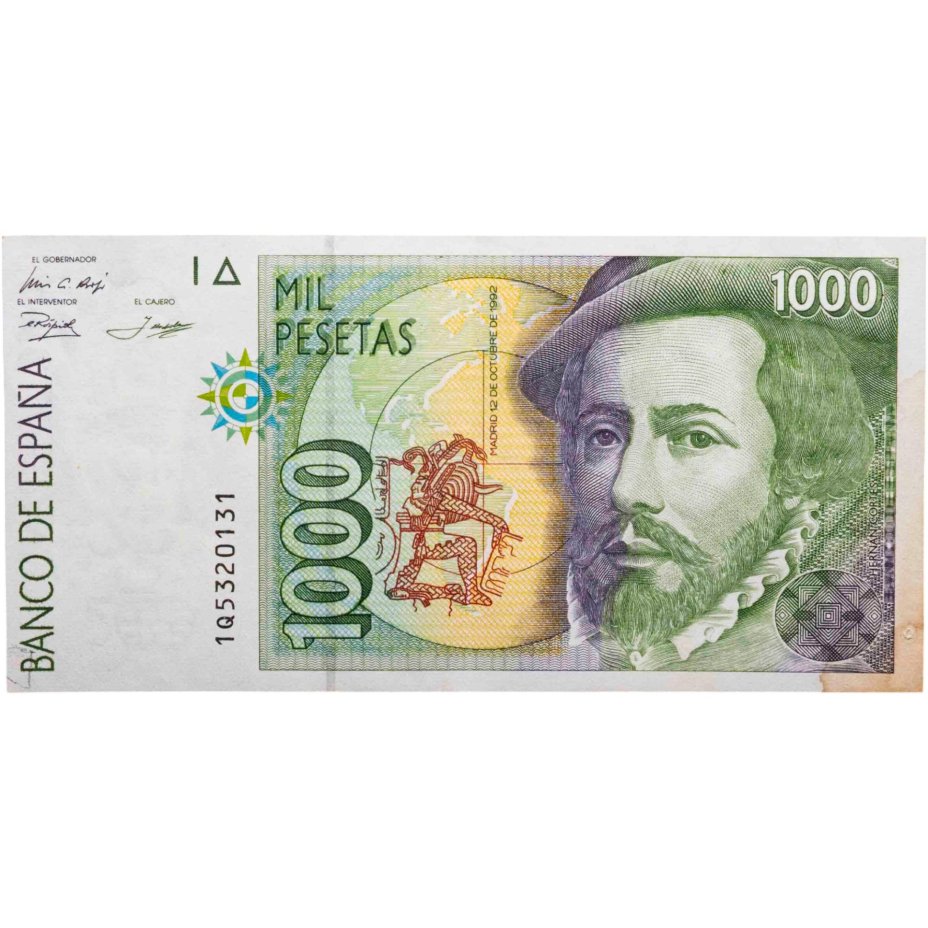 Купить Испания 1000 песет 1992 года (Pick 163)