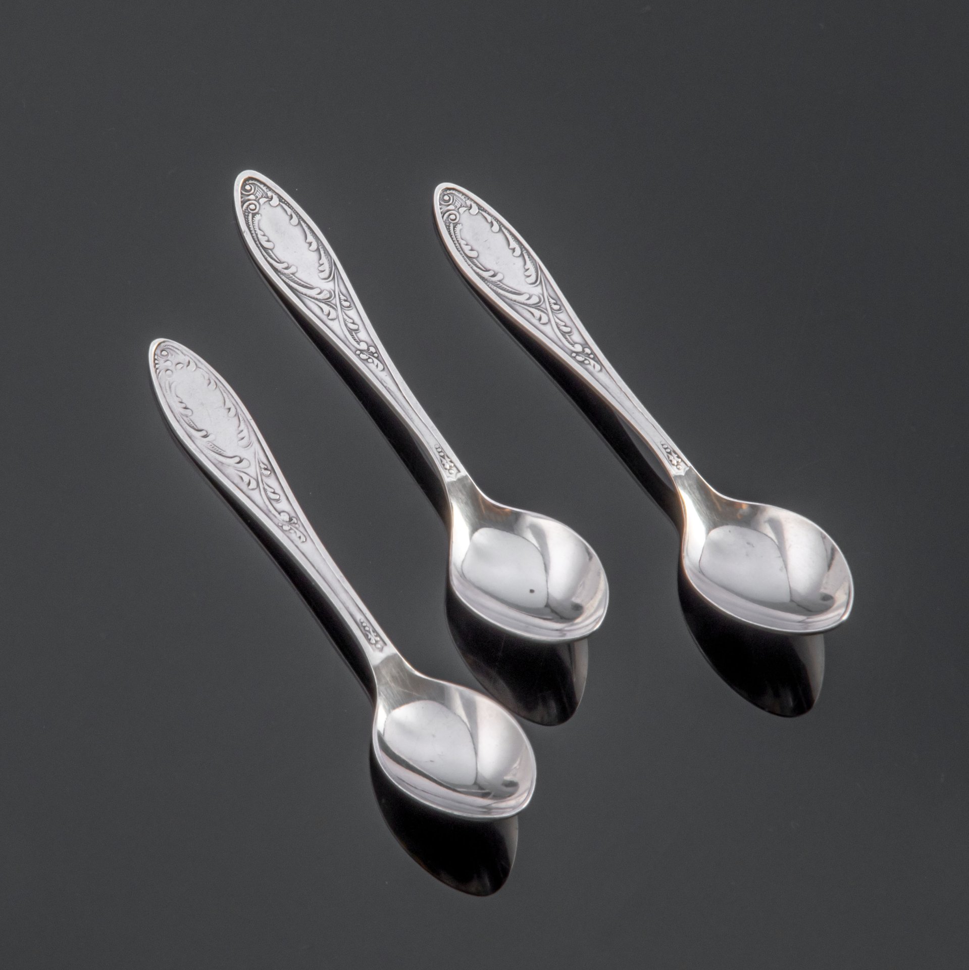 Набор из трёх кофейных ложек "Пламя", мельхиор, Кольчугинский ...