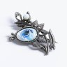 Купить Брошь винтажная в виде ветви с вставками голубых оттенков, металл, стекло, полимерные материалы, Россия, 1991-2015 гг.
