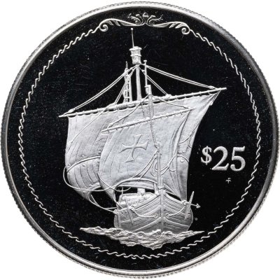купить Британские Виргинские острова 25 долларов (dollar) 1992 "500 лет Открытию Нового Света. Корабль под полными парусами"