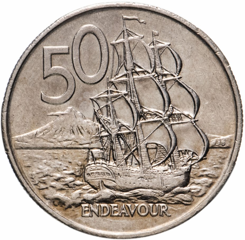 купить Новая Зеландия 50 центов (cents) 1976-1984 Молодая королева (крупный тип)
