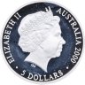 Купить Австралия 5 долларов (dollars) 2000 "Олимпийские игры в Сиднее - Виды города, радиотелескоп и электростанция в кружках"