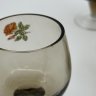 Купить Бокалы дымчатого оттенка с цветочным декором для вин и крепких напитков, цветное стекло, деколь, СССР, 1970-1990 гг.