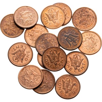 купить Барбадос набор монет 1 цент 1987-2011 (16 штук)