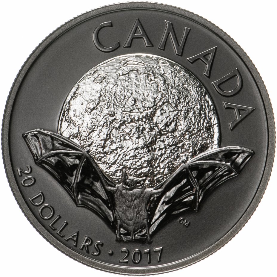 купить Канада 20 долларов 2017 "Ночная жизнь - Летучая мышь" в футляре, с сертификатом