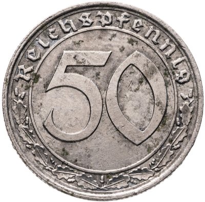купить Германия (Третий Рейх) 50 рейхспфеннигов (reichspfennig) 1939, знак монетного двора А - Берлин
