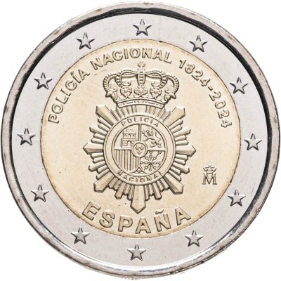купить Испания 2 евро 2024 "Национальный полицейский корпус"