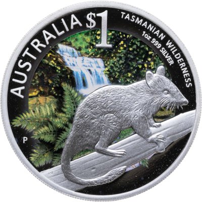 купить Австралия 1 доллар 2011 "Выставка ANDA - Аделаида - Дикая природа Тасмании - Крапчатая сумчатая куница", в футляре с сертификатом
