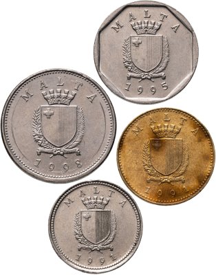 купить Мальта набор от 1 до 10 центов 1991 - 2007 (4 штуки)