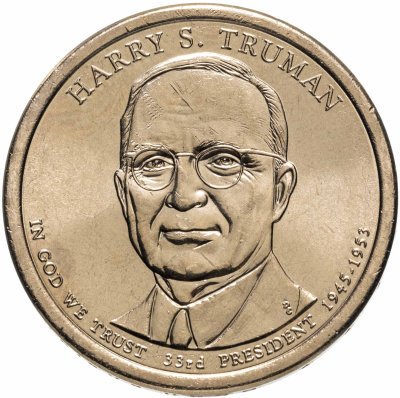 купить США 1 доллар (dollar) 2015 Р "33-й президент США - Гарри Трумэн", Знак монетного двора "P" - Филадельфия