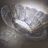 Купить Ваза-фруктовница овальной формы с геометрическим декором, хрусталь, алмазная грань, СССР, 1960-1980 гг.