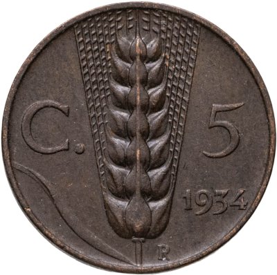 купить Италия 5 чентезимо (centesimi) 1934
