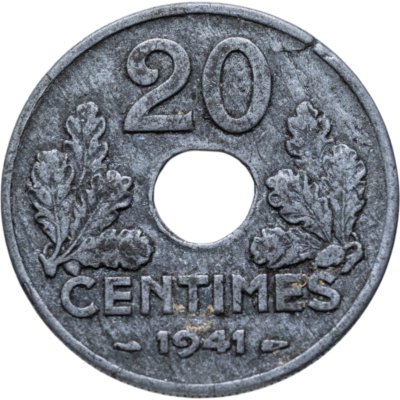 купить Франция 20 сантимов (centimes) 1941