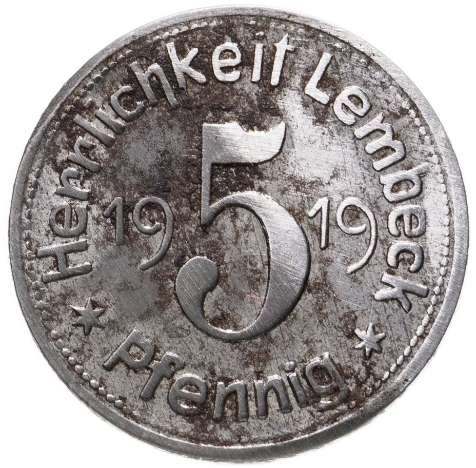 купить Германия (Лембек) нотгельд 5 пфеннигов 1919