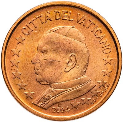 купить Ватикан 1 евроцент 2004 "Портрет Папы Иоана Павла II"