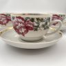 Купить Набор чайных пар "Aija-1" (Айя-1) с цветочным декором на 6 персон, автор формы Зина Улсте, фарфор, деколь, золочение, Рижский фарфорово-фаянсовый завод, СССР, 1970-1980 гг.
