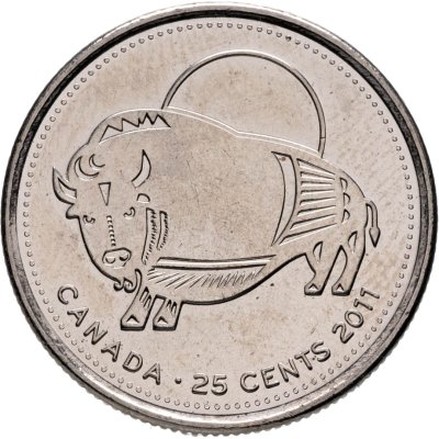 купить Канада 25 центов (cents) 2011 "Природа Канады - Бизон"