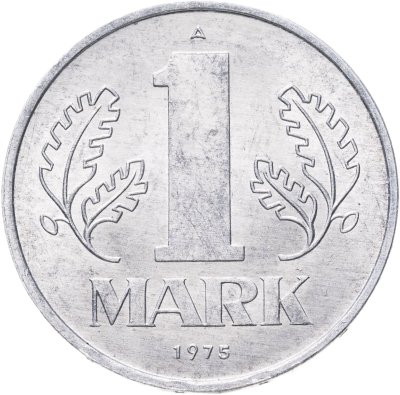 купить Германия (ГДР) 1 марка 1975, надпись "MARK"