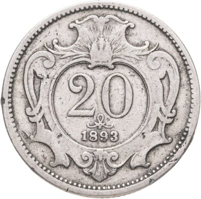 купить Австрия 20 геллеров (heller) 1893