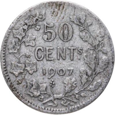 купить Бельгия 50 сантимов (centimes) 1907, Надпись на французском - 'DES BELGES'