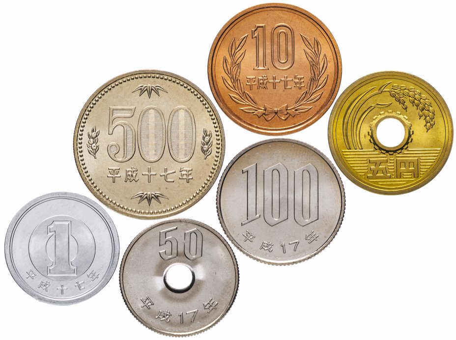 купить Япония набор монет 1989-2019 Период Акихито (Хэйсэй) (6 штук)