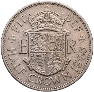 купить Великобритания 1/2 кроны (crown) 1966