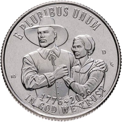 купить США 1/4 доллара (25 центов, квотер) 2026 D "250 лет независимости США - Мэйфлауэр"