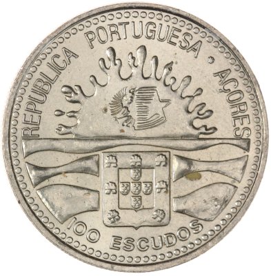 купить Португалия 100 эскудо (escudos) 1995 100 лет автономии Азорские острова