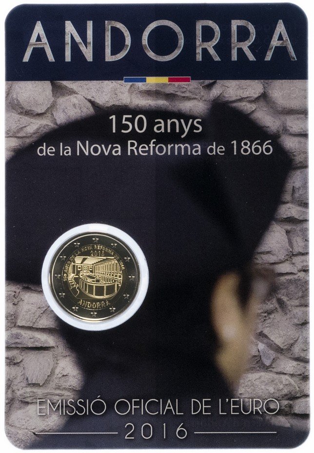 купить Андорра 2 евро 2016 "150 лет Новой реформе 1866 года"