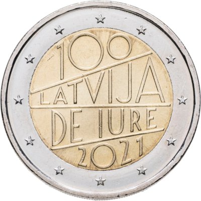 купить Латвия 2 евро 2021 100 лет признанию государственной независимости Латвии